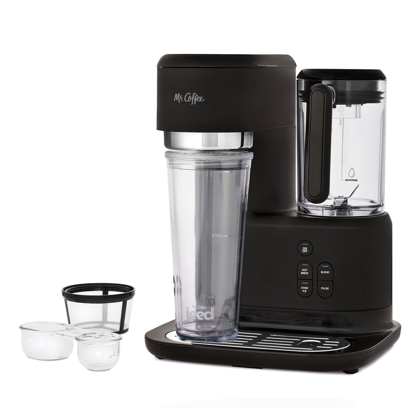 Single Serve Frappe and Iced Coffee Maker with Blender, Black