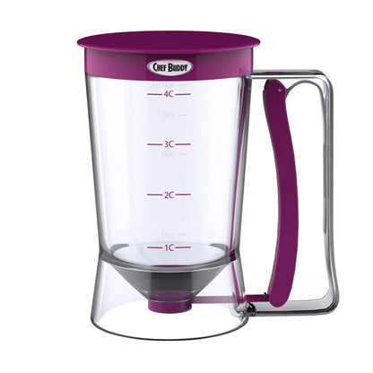 Pancake Batter Dispenser with Squeeze Handle for Batter (Purple)